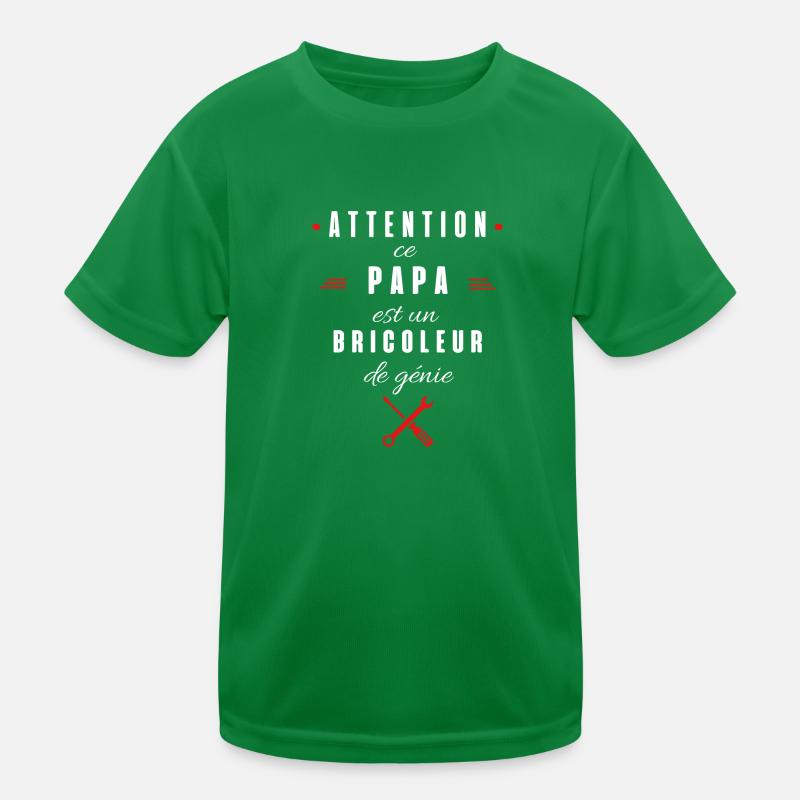 attention ce papa est un bricoleur de génie T-shirt sport Enfant