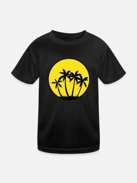 Palm trees - Kids Functional T-Shirt - black - Front