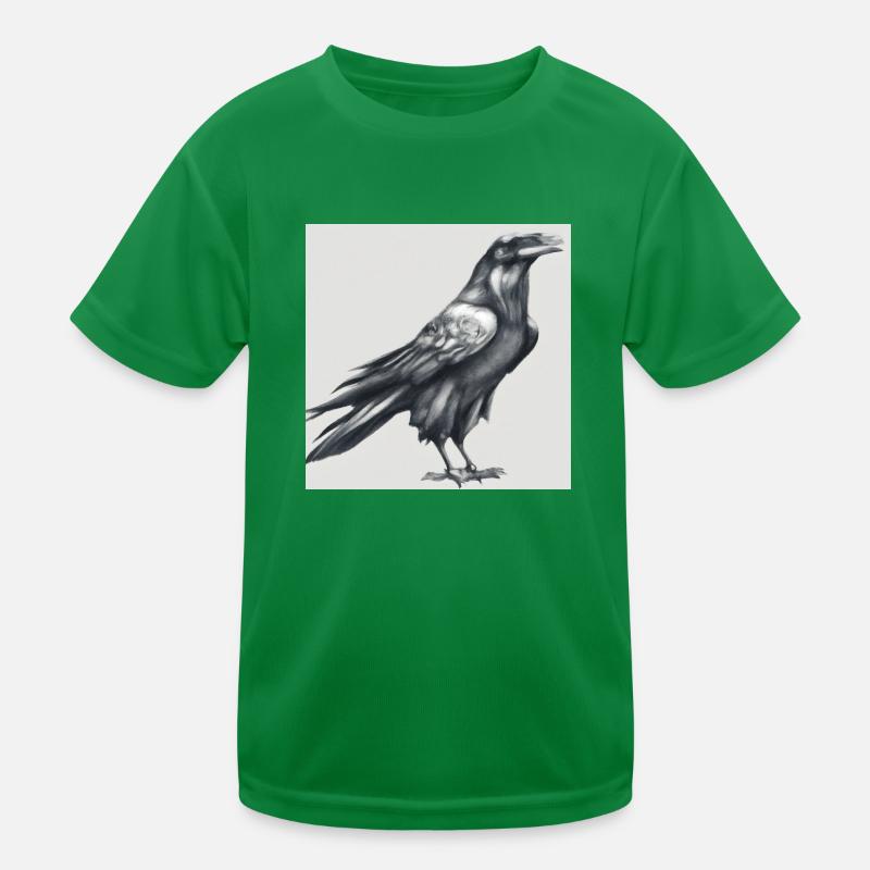 Gemalter Rabe Kinder Funktions-T-Shirt