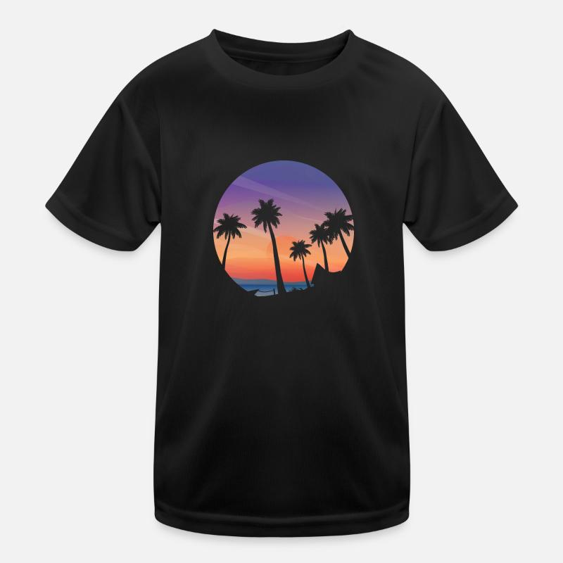 Evening sun on the beach - Kids Functional T-Shirt - black