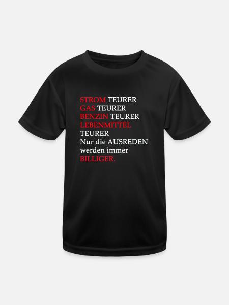 Kosten - Kinder Funktions-T-Shirt - Schwarz - Vorne