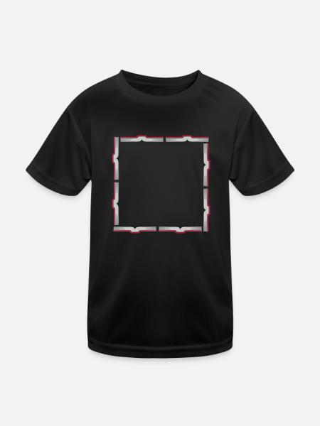 Viereck Rahmen Umrandung Bücher - Kinder Funktions-T-Shirt - Schwarz - Vorne