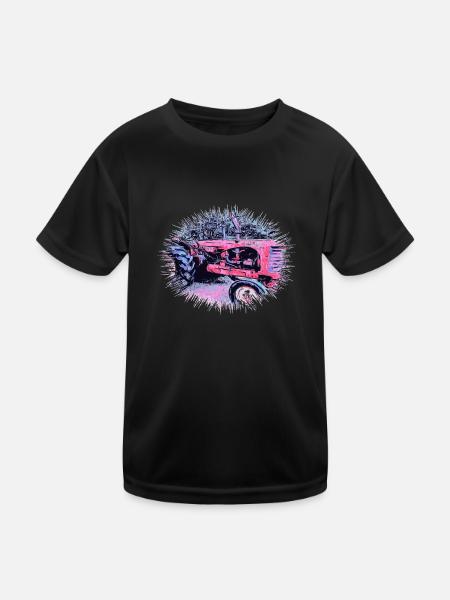 Tractor - Kids Functional T-Shirt - black - Front