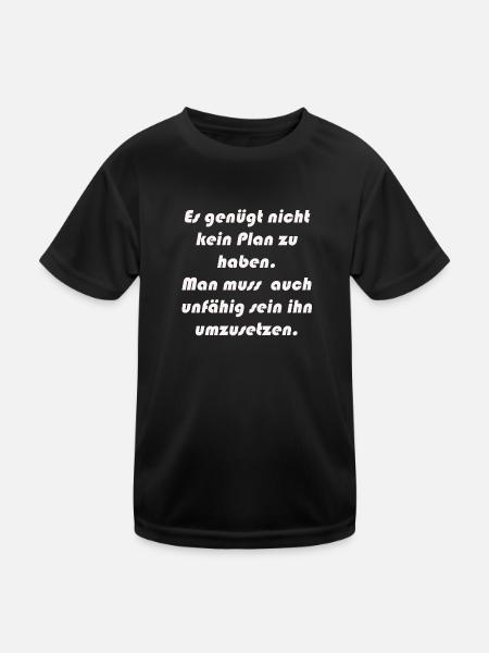 Planlos - Kinder Funktions-T-Shirt - Schwarz - Vorne