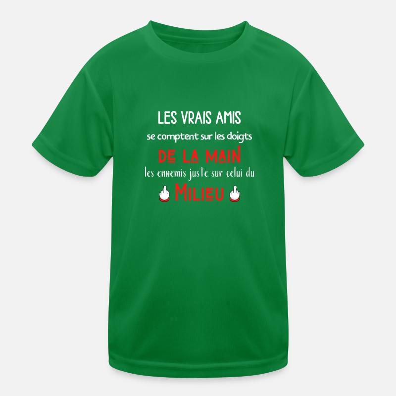 les vrais amis se comptent sur les doigts T-shirt sport Enfant