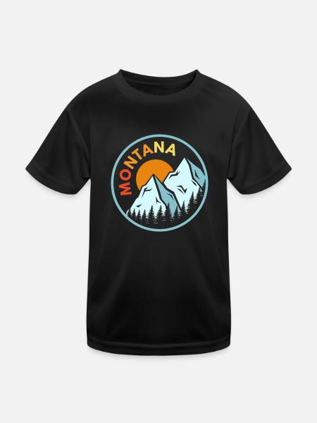 Sunset Montana Design für stolze Montaner - Kinder Funktions-T-Shirt - Schwarz - Vorne