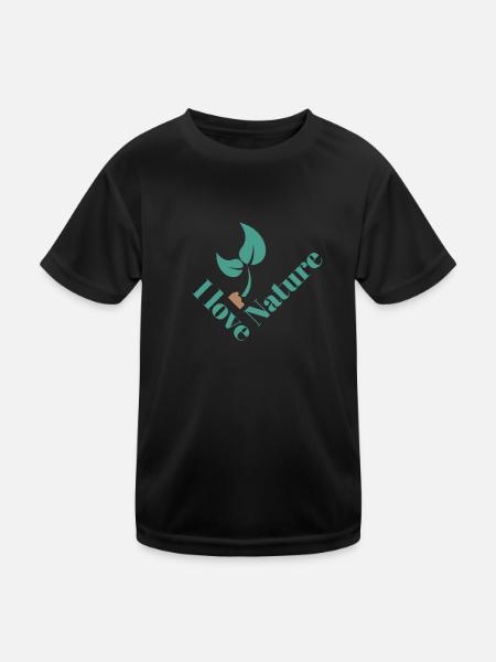 I Love Nature - Kids Functional T-Shirt - black