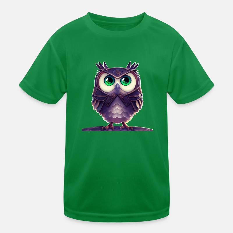 Eule mit Rüstung Kinder Funktions-T-Shirt