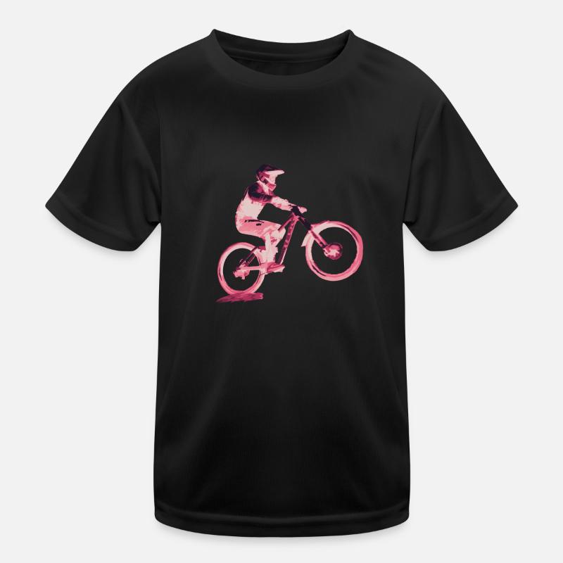 Mountainbiken bergab Kinder Funktions-T-Shirt