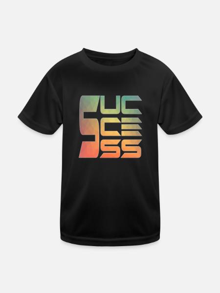 SUCCESS / ERFOLG - Kinder Funktions-T-Shirt - Schwarz - Vorne
