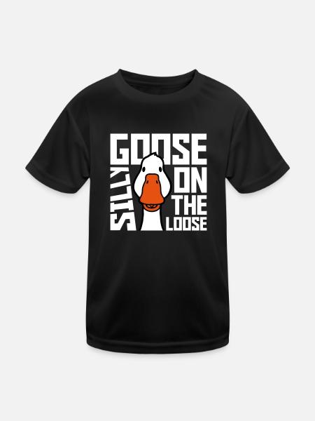 goose on the loose - Kids Functional T-Shirt - black - Front