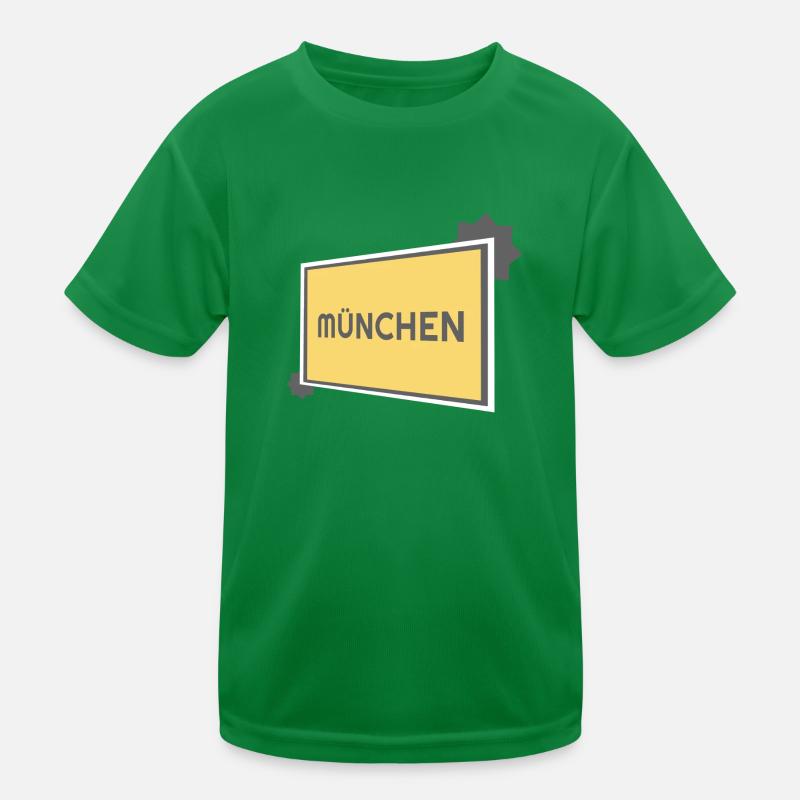 München Ortsschild - modern grey Kinder Funktions-T-Shirt