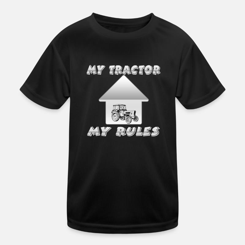 Traktor - Kinder Funktions-T-Shirt - Schwarz
