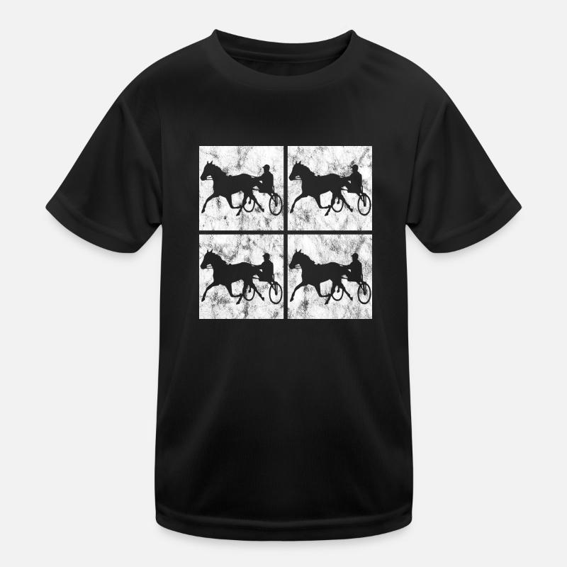 Traber Trabrennen in retro oder vintage Style Kinder Funktions-T-Shirt