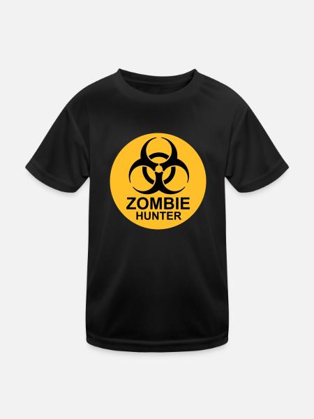 Chasseur de zombies Citation d’Halloween - T-shirt sport Enfant - noir - Devant