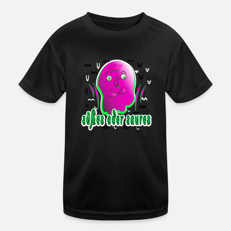 süsses oder saures zu Halloween um Häuser ziehen Kinder Funktions-T-Shirt