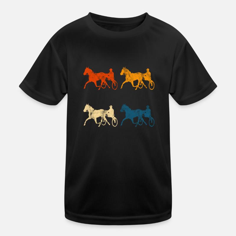 Traber Trabrennen in retro oder vintage Style Kinder Funktions-T-Shirt
