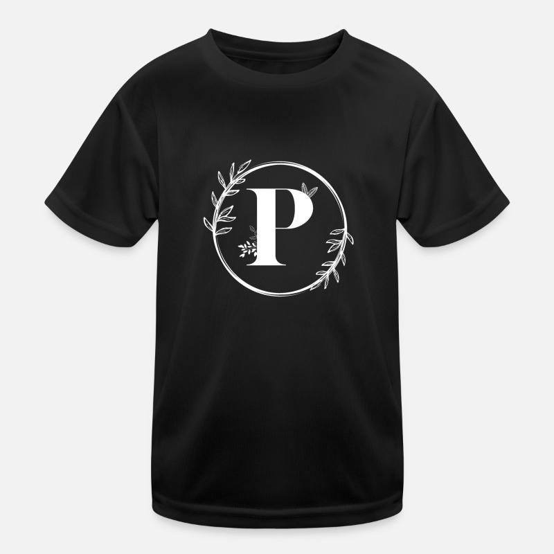 Buchstabe P Blumen Kinder Funktions-T-Shirt