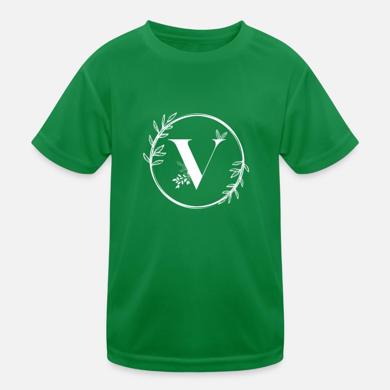 Lettre V Florale T-shirt sport Enfant