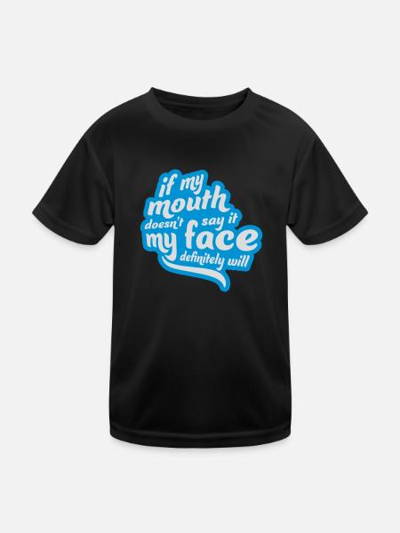 Mon visage le fera certainement - T-shirt sport Enfant - noir - Devant