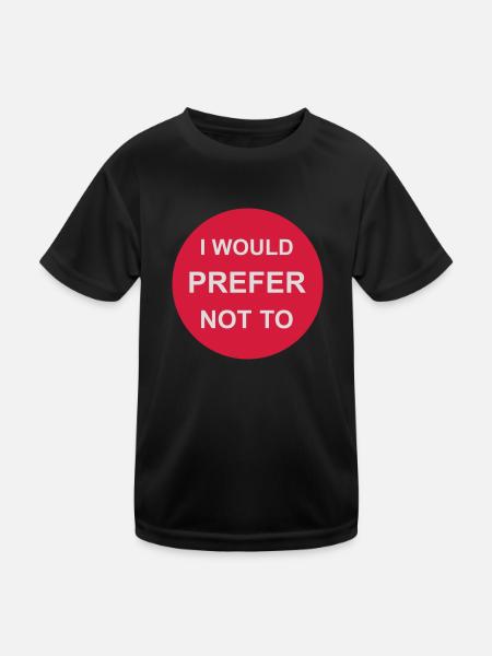 Je préfère ne pas - T-shirt sport Enfant - noir - Devant