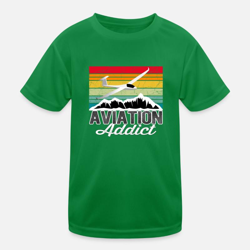 Aviation Addict Sunset - Vintage Geschenk Pilot Kinder Funktions-T-Shirt