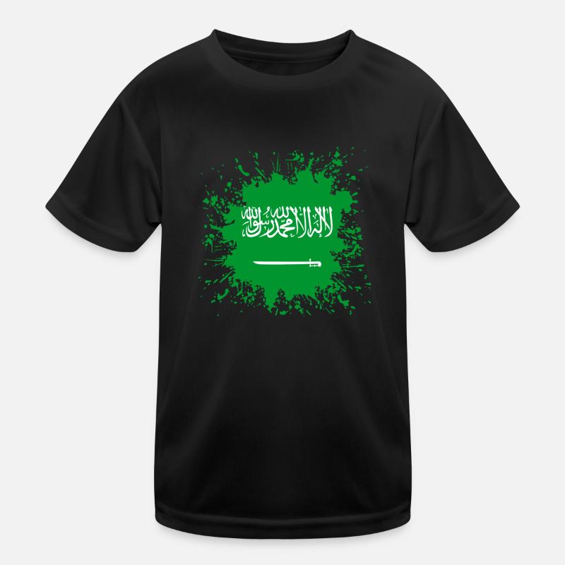 Éclaboussure de couleur du drapeau de l’Arabie saoudite T-shirt sport Enfant