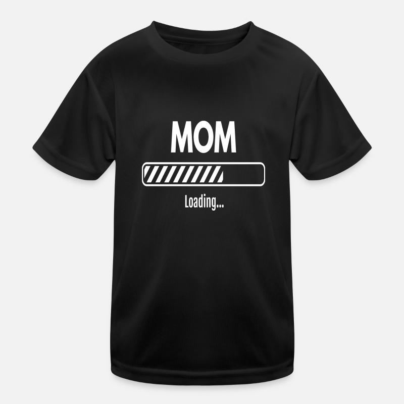 Mum loading mama mom - Kids Functional T-Shirt - black