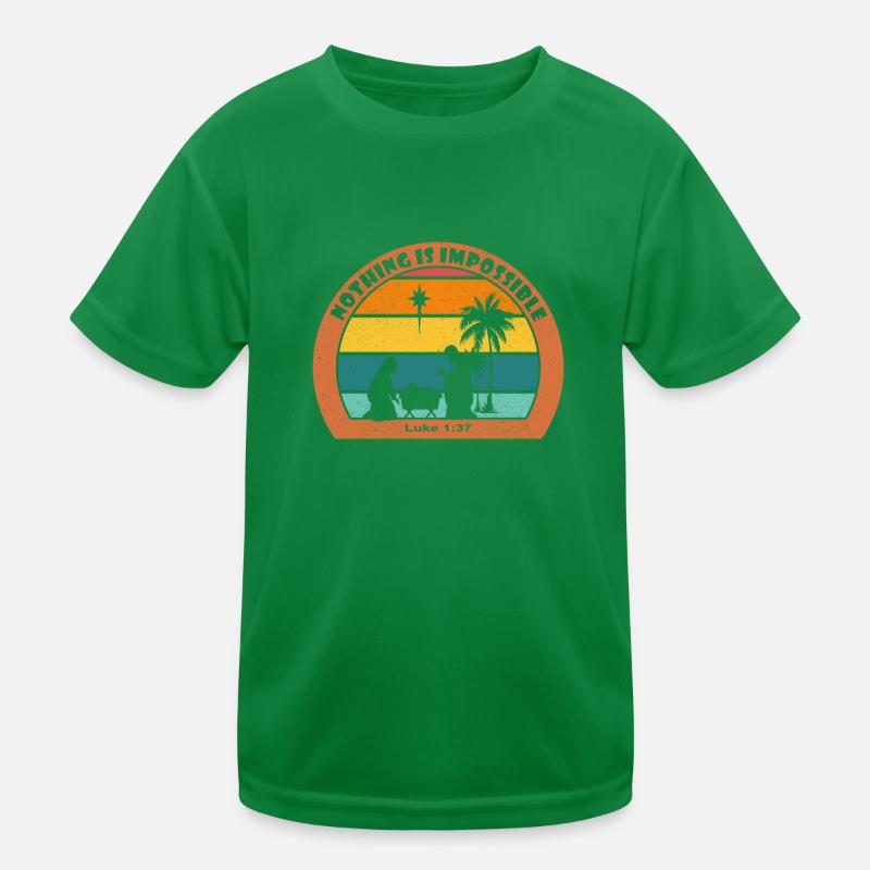 Christmas Nativity with Jesus - Nothing Is Impossi Kids Functional T-Shirt