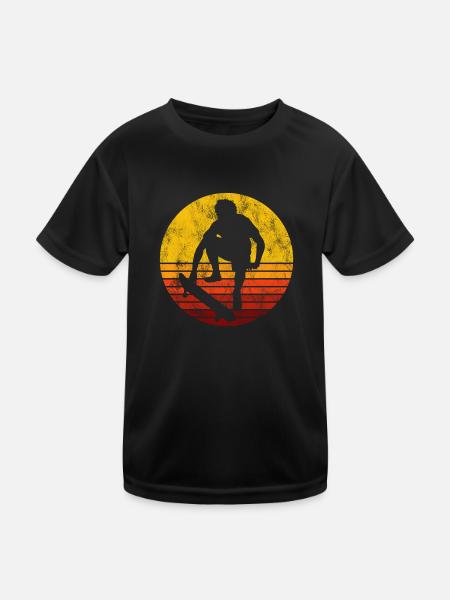 Skateboarder Skateboard Skater Skate Skateing - T-shirt sport Enfant - noir - Devant