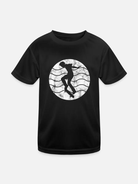 Skateboarder Skateboard Skater Skate Skateing - T-shirt sport Enfant - noir - Devant