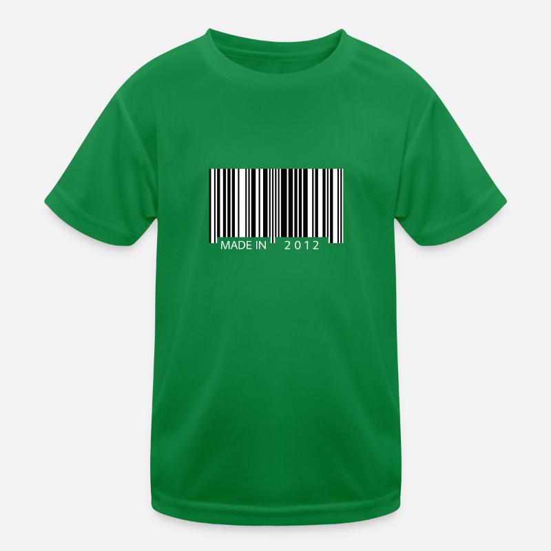 Made in 2012 Barcode Geschenk Kinder Funktions-T-Shirt