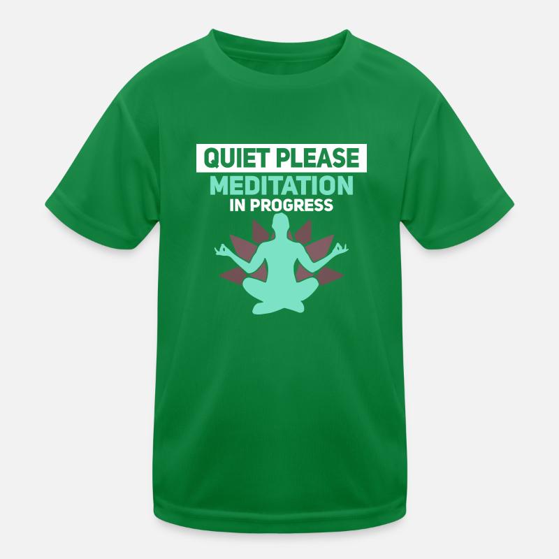 Quiet Please - Meditation In Progress Yoga Meditat Kinder Funktions-T-Shirt