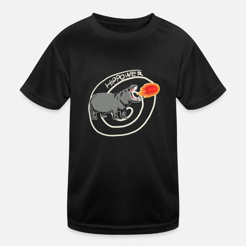 hippo power Kids Functional T-Shirt