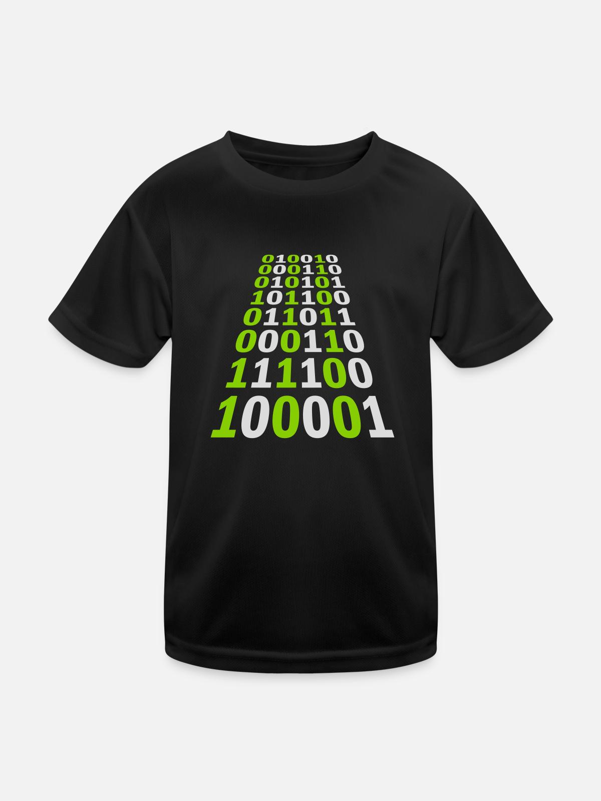 Binär Code Programm Sprache - Kinder Funktions-T-Shirt - Schwarz - Vorne