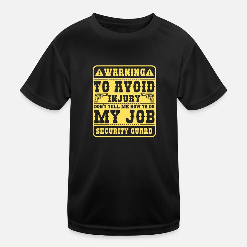 Sicherheitsdienst Beruf Türsteher Kinder Funktions-T-Shirt