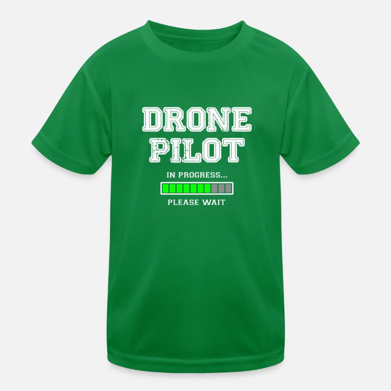Drohnen Pilot in Progress please wait - Geschenk Kinder Funktions-T-Shirt
