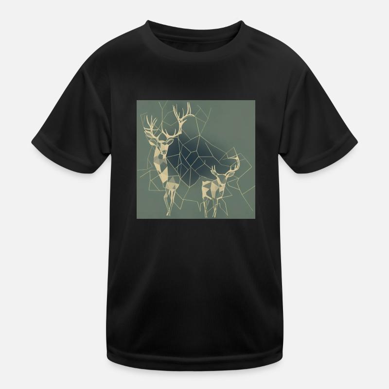 Deer Roe deer geometrically Kids Functional T-Shirt