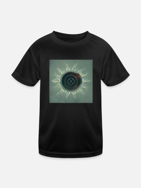 Geometric Sun - Kids Functional T-Shirt - black - Front