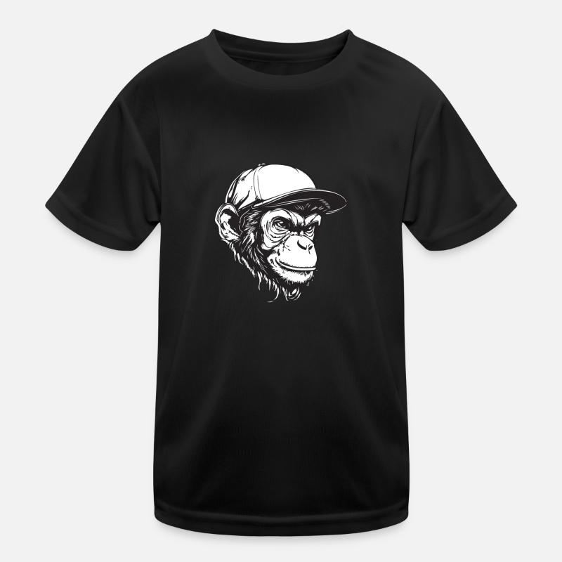 Detaillierter Affe mit Baseballkappe Kinder Funktions-T-Shirt