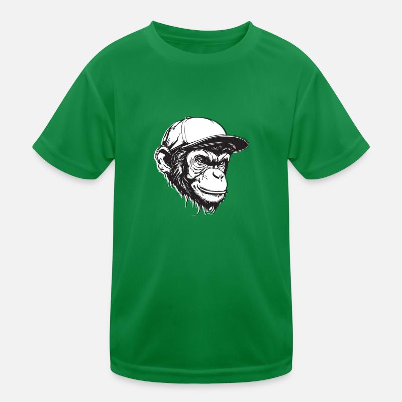 detailed monkey with baseball cap Kids Functional T-Shirt