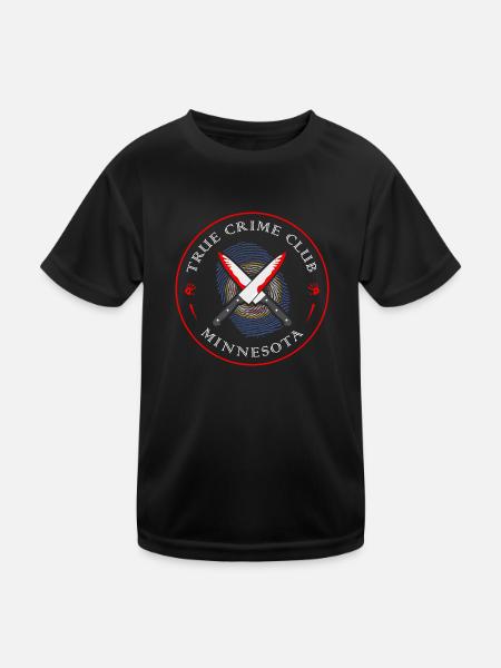 True Crime Club Minnesota, Murderino Murder Show - Kids Functional T-Shirt - black - Front