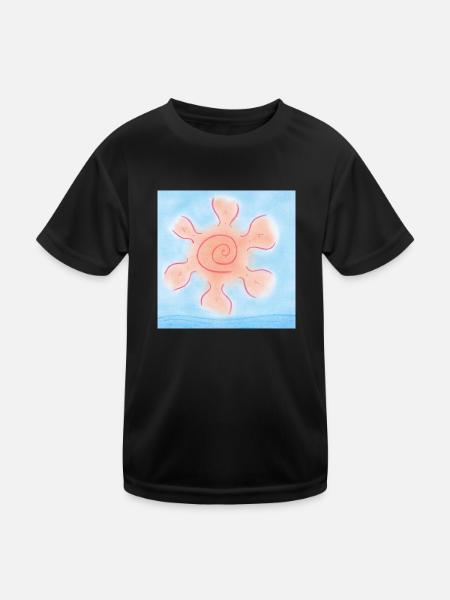 SONNE AM MEER - Kinder Funktions-T-Shirt - Schwarz - Vorne