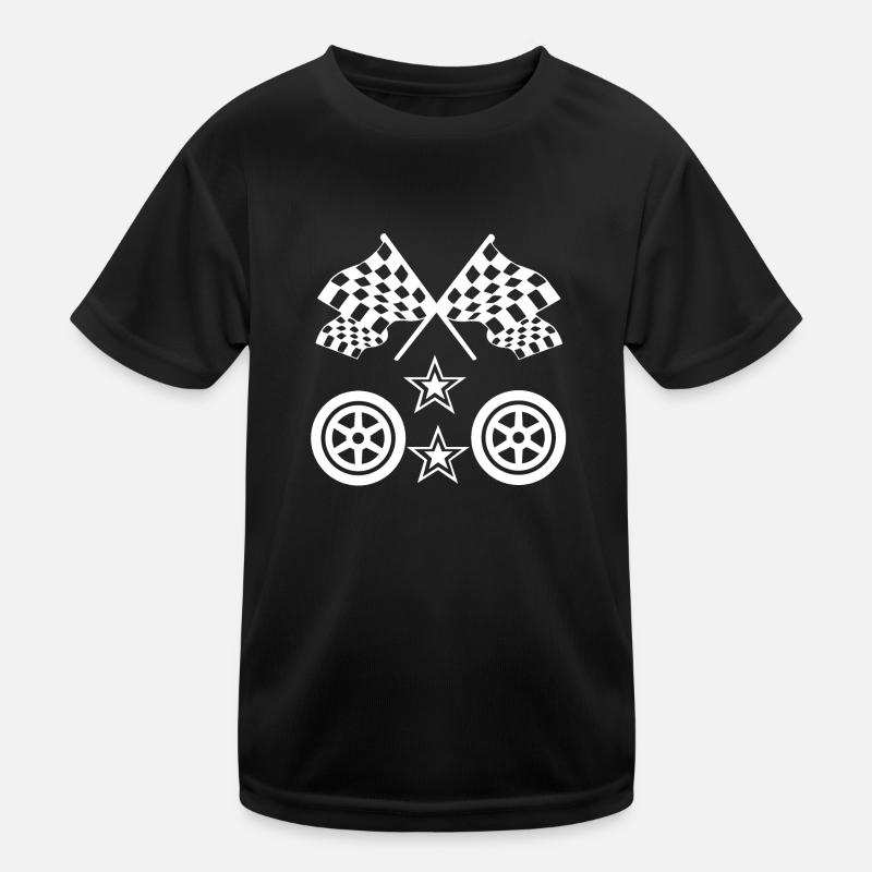 Auto - Kinder Funktions-T-Shirt - Schwarz