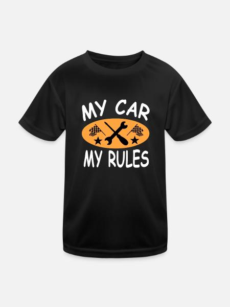 Auto - Kinder Funktions-T-Shirt - Schwarz