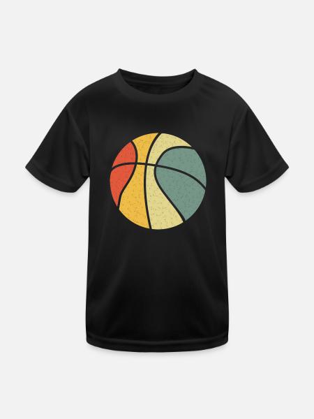 Basketball vintage retro - Kinder Funktions-T-Shirt - Schwarz - Vorne