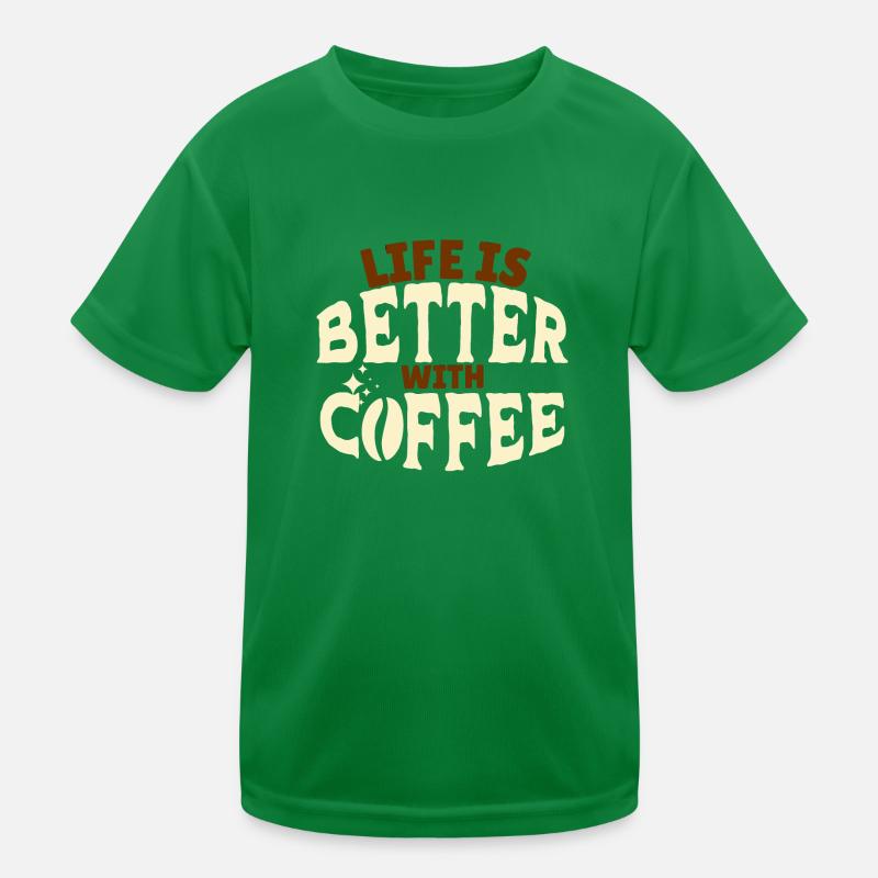Kaffee Kaffeetasse Bohne Rösterei Kinder Funktions-T-Shirt