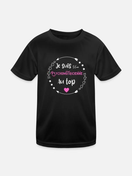 Je suis une psychomotricienne au top - T-shirt sport Enfant - noir - Devant