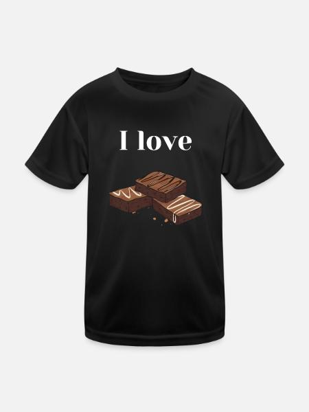 I love brownies - Kinder Funktions-T-Shirt - Schwarz - Vorne