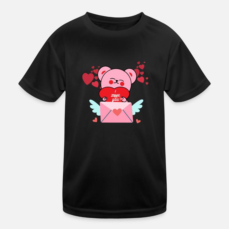 Ein Bär mit einer liebevollen Nachricht Kinder Funktions-T-Shirt